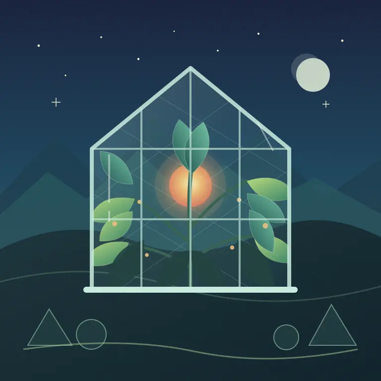 Owned SeedVR2 source image before upscaling with 768 pixel glasshouse illustration